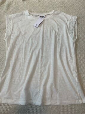 Salti road White Lace-Trim Cap Sleeve Tank